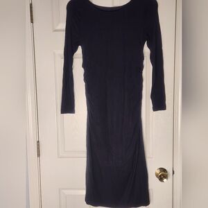 J.Peterman S Black  Lined Rayon Blend Stretch Longsleeves Women’s Midi Dress